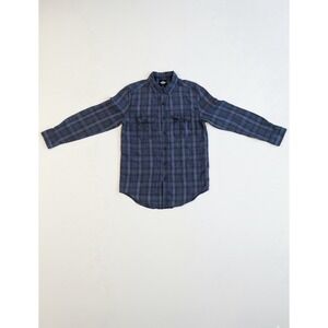 Salt Valley Mens Button-Up Shirt Blue Size S Plaid Rancher Rodeo Cowboy Comfy